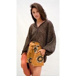 Anthropologie Hawaiian Floral Paisley Boho Drawstring Kennedy Shorts Sz L